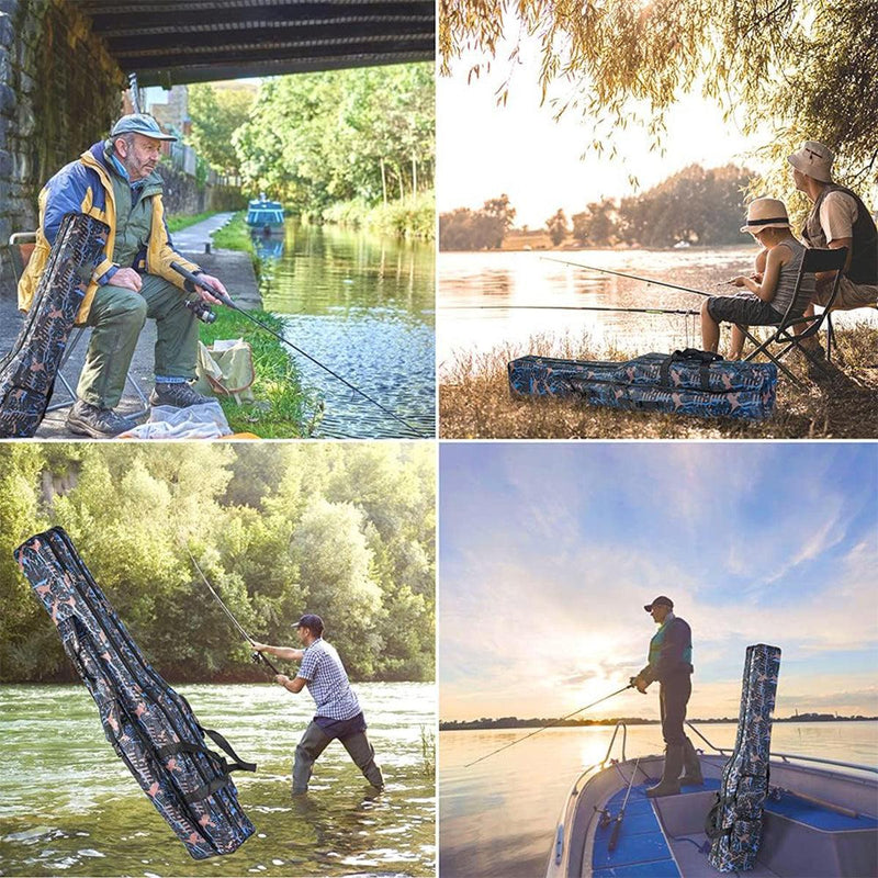 Load image into Gallery viewer, 130cm Big Belly Fishing Tackle Bag Rod Storage Carry Case Outdoor Fishing Bag - Black
