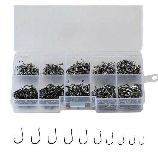 Fishing Hooks Octopus Style 100pcs Chemically Sharpened Assorted Sizes 3-12 - Gold