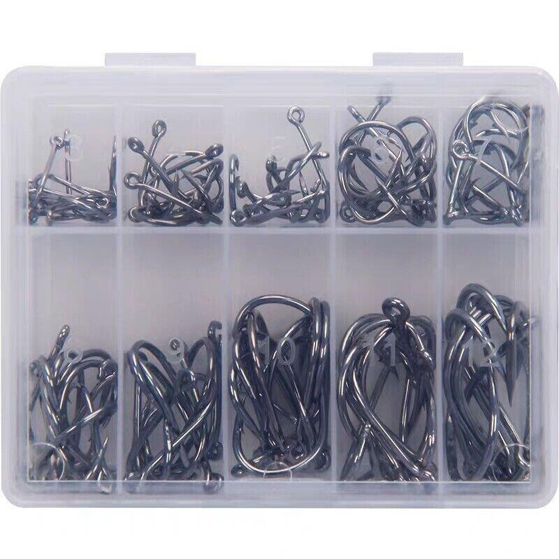 Load image into Gallery viewer, Fishing Hooks Octopus Style 100pcs Chemically Sharpened Assorted Sizes 3-12 - Gold
