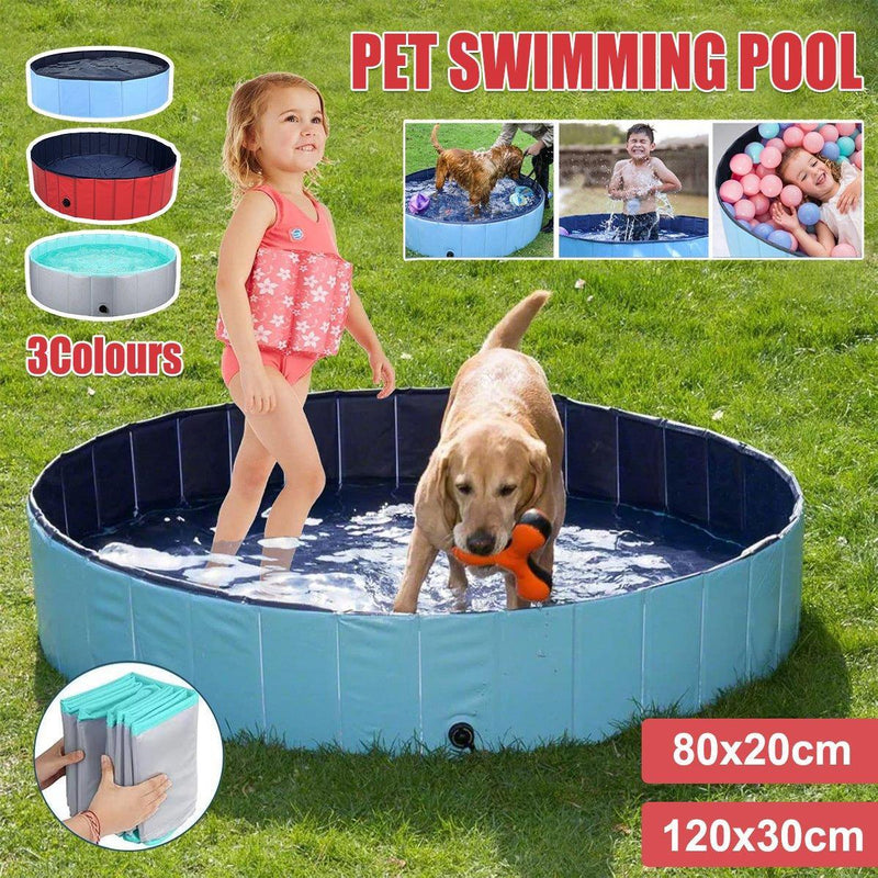 Load image into Gallery viewer, Pet Swimming Pool Foldable Portable Pool for Dogs Outdoor Summer Play - Grey-80x20cm
