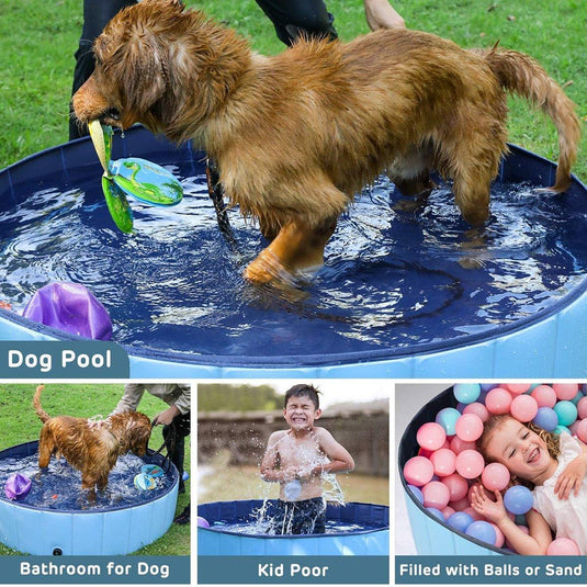 Pet Swimming Pool Foldable Portable Pool for Dogs Outdoor Summer Play - Grey-80x20cm