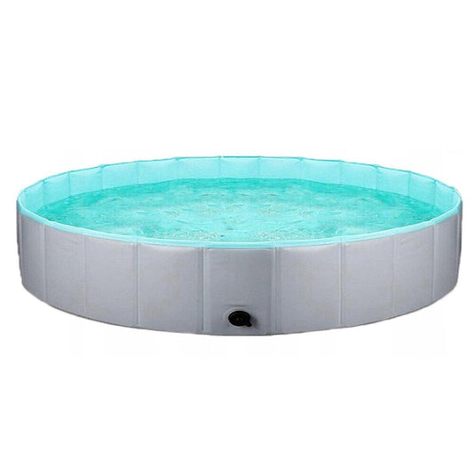 Pet Swimming Pool Foldable Portable Pool for Dogs Outdoor Summer Play - Grey-80x20cm