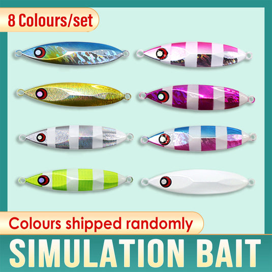 Fishing Lure Bait Set 8pcs Conical Boat Tackle Artificial Hard Bait Accessories - 100g