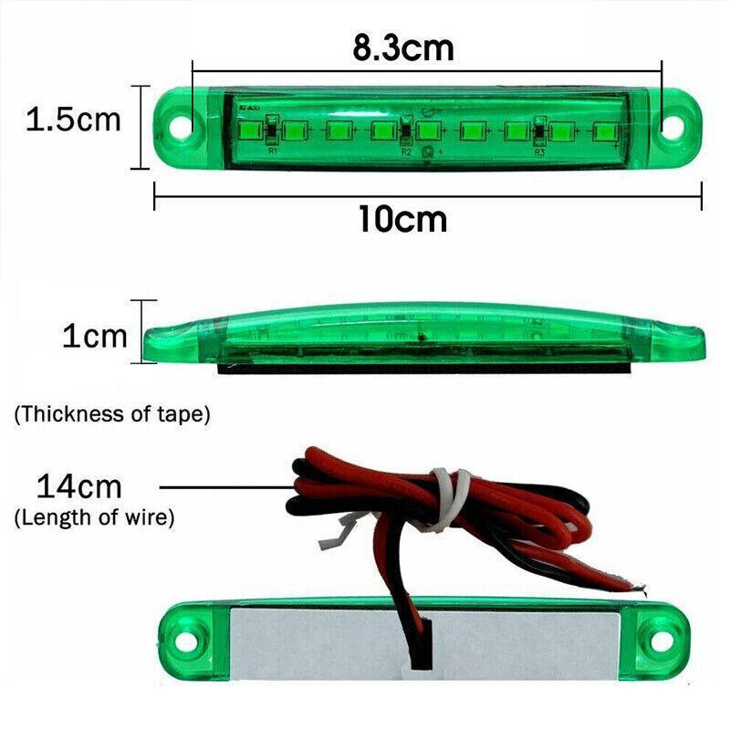 Load image into Gallery viewer, 4PCS Marine LED Navigation Strip Lights Red and Green Waterproof 12–24V Compatible

