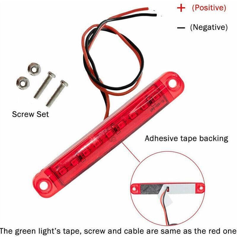 Load image into Gallery viewer, 4PCS Marine LED Navigation Strip Lights Red and Green Waterproof 12–24V Compatible
