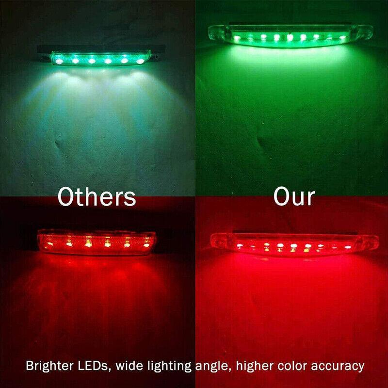 Load image into Gallery viewer, 4PCS Marine LED Navigation Strip Lights Red and Green Waterproof 12–24V Compatible
