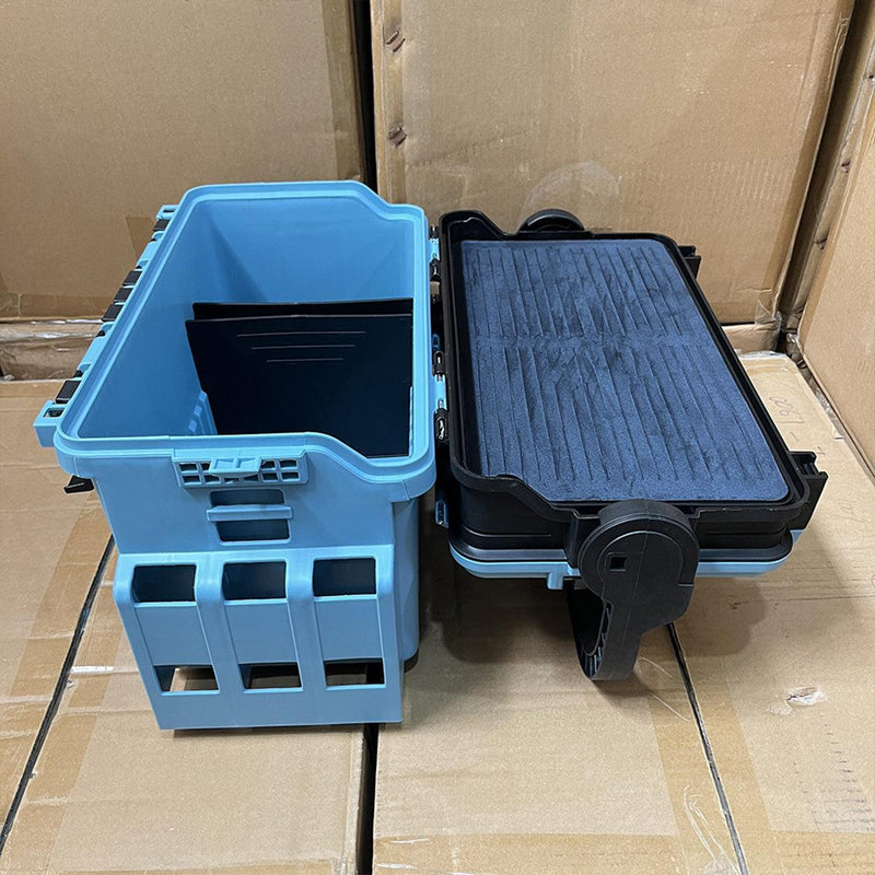 Load image into Gallery viewer, Multifunctional Fishing Tackle Box Portable Gear Storage Case Organizer Tool Box - Blue
