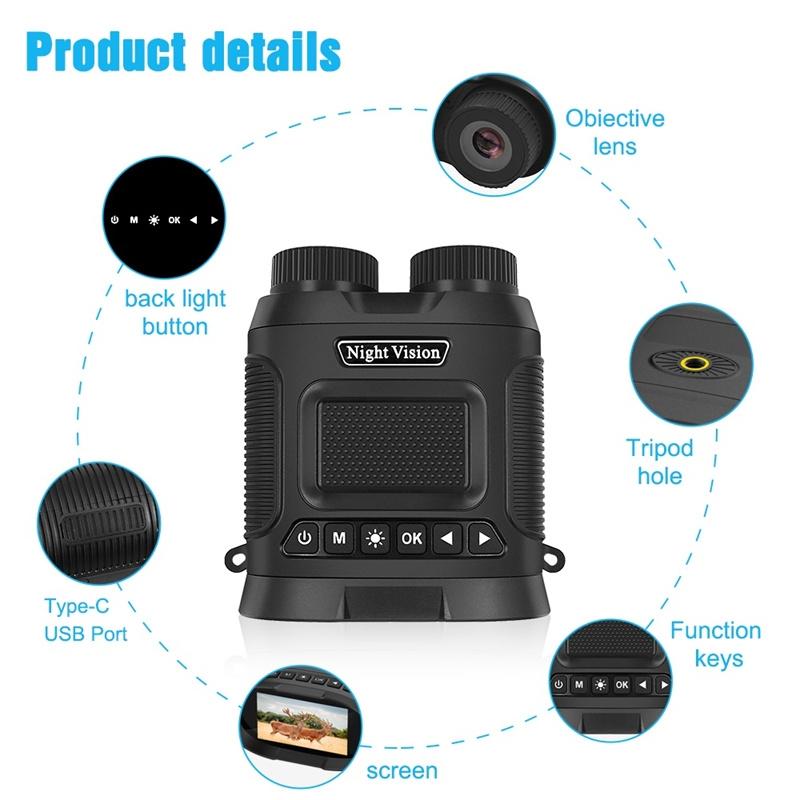 Load image into Gallery viewer, 3 Digital Night Vision Binoculars with 3 Ips Screen - Green
