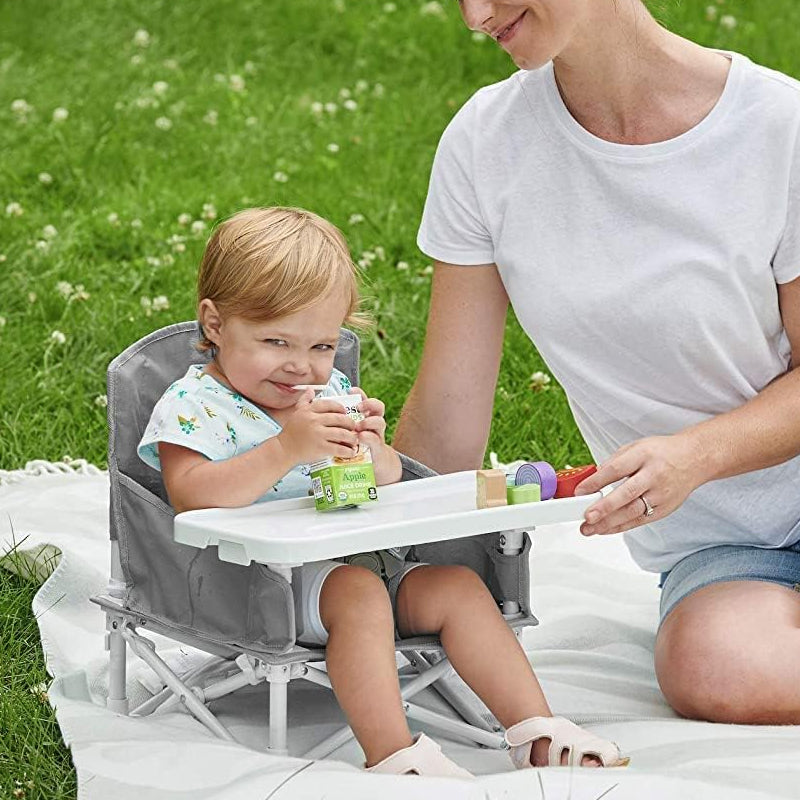 Load image into Gallery viewer, Vibe Geeks Foldable Camping and Dining Chair Outdoor Booster Seat for Toddlers - Khaki
