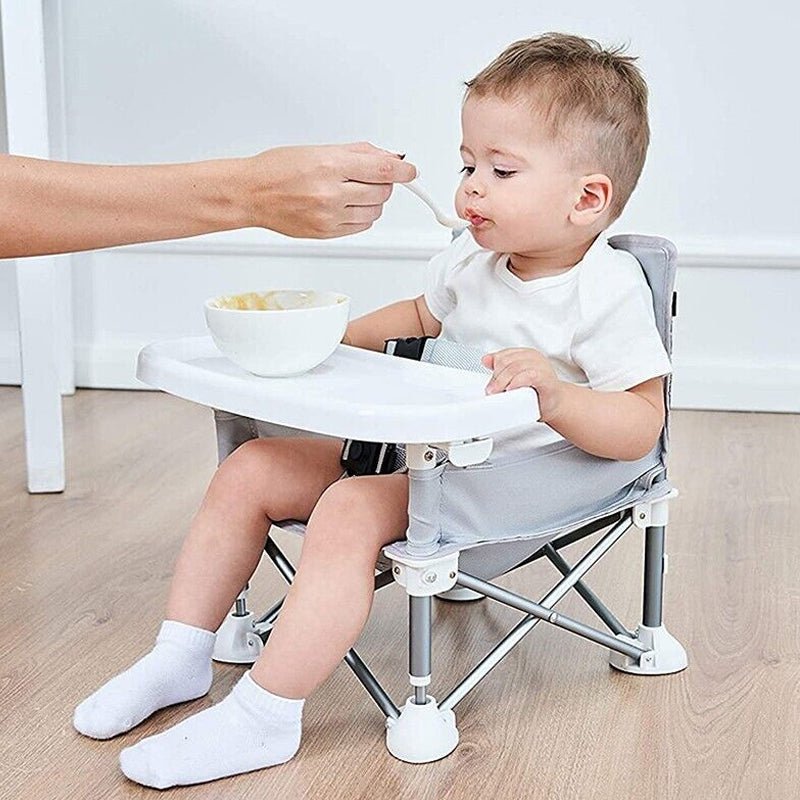 Load image into Gallery viewer, Vibe Geeks Foldable Camping and Dining Chair Outdoor Booster Seat for Toddlers - Khaki
