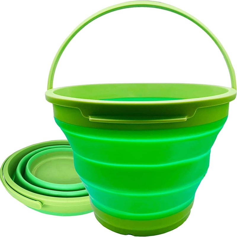 Load image into Gallery viewer, 7 Litre Foldable Collapsible Silicone Bucket for Home/Hiking/Camping/Fishing - Green
