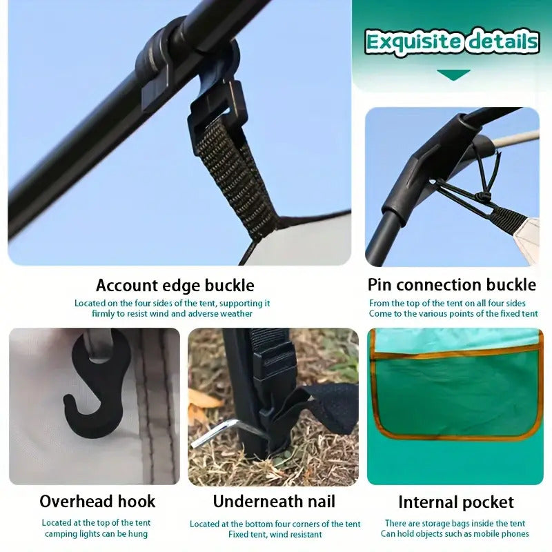 Load image into Gallery viewer, Tasman 3-5 Person Tent Camping Hiking Festival Pop Up Sleeping - Green
