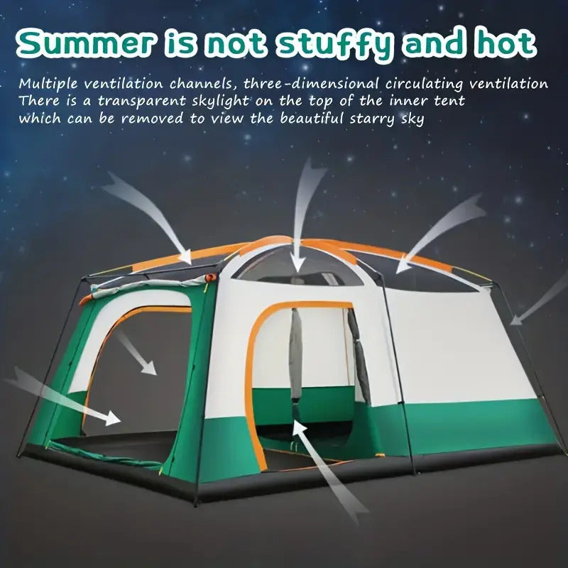 Load image into Gallery viewer, Tasman 3-5 Person Tent Camping Hiking Festival Pop Up Sleeping - Green
