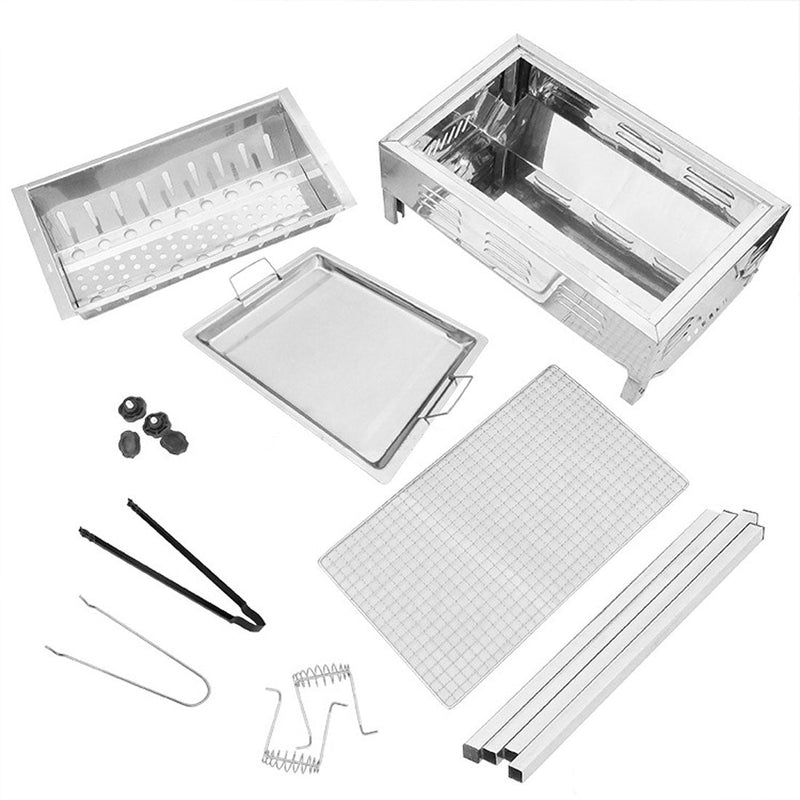 Load image into Gallery viewer, Stainless Steel Portable Outdoor BBQ Barbecue Grill Set Charcoal Kebab Picnic Camping Sets Medium
