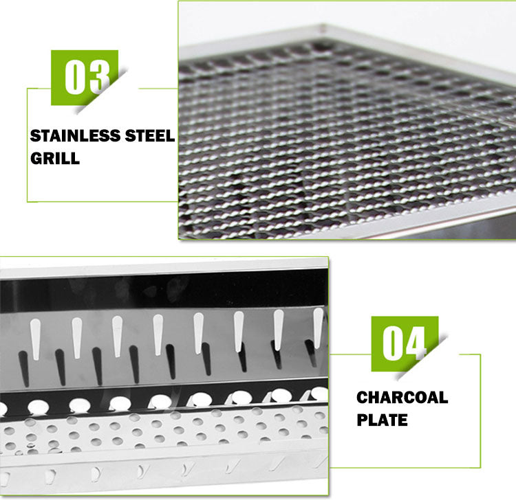 Load image into Gallery viewer, Stainless Steel Portable Outdoor BBQ Barbecue Grill Set Charcoal Kebab Picnic Camping Sets Medium
