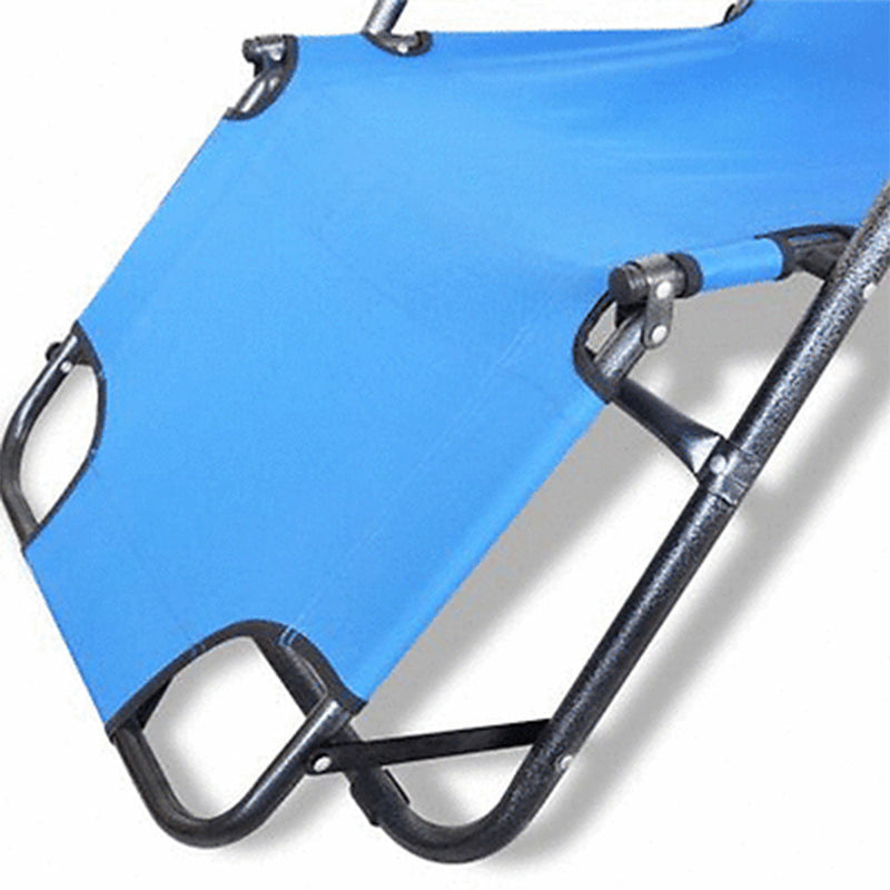 Load image into Gallery viewer, Reclining Sun Beach Deck Lounge Chair Outdoor Folding Camping Fishing Arm Rest - blue
