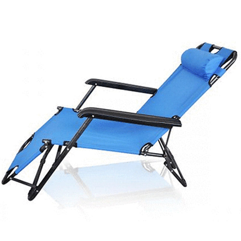 Load image into Gallery viewer, Reclining Sun Beach Deck Lounge Chair Outdoor Folding Camping Fishing Arm Rest - blue
