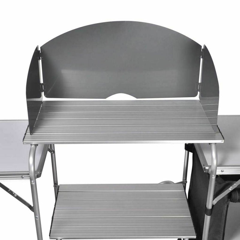 Load image into Gallery viewer, Aluminium Foldable Camping Cooking Kitchen Picnic Cupboard Bench Table Windshield
