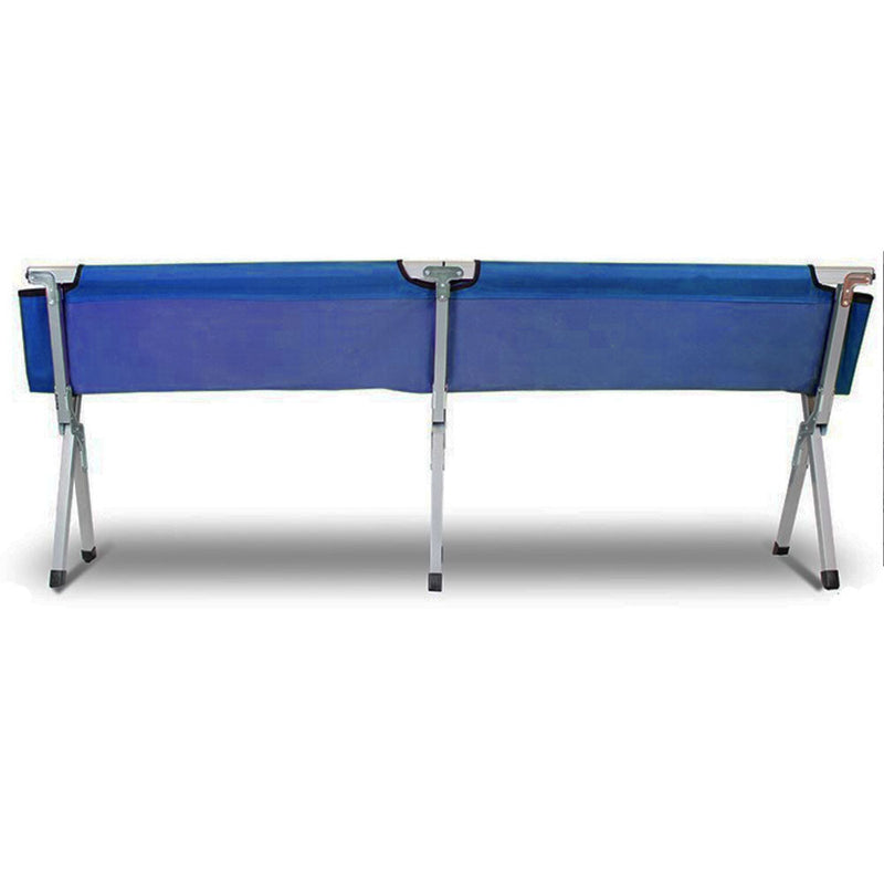Load image into Gallery viewer, Camping Bed Folding Stretcher Light Weight w/ Carry Bag Camp Portable - blue
