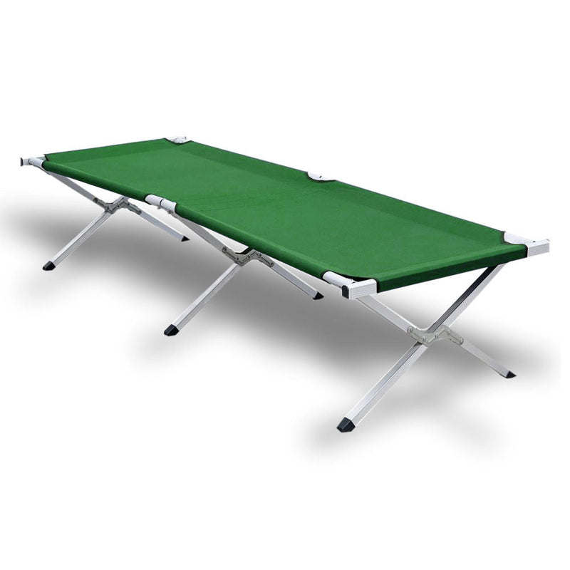 Load image into Gallery viewer, Camping Bed Folding Stretcher Light Weight w/ Carry Bag Camp Portable - green

