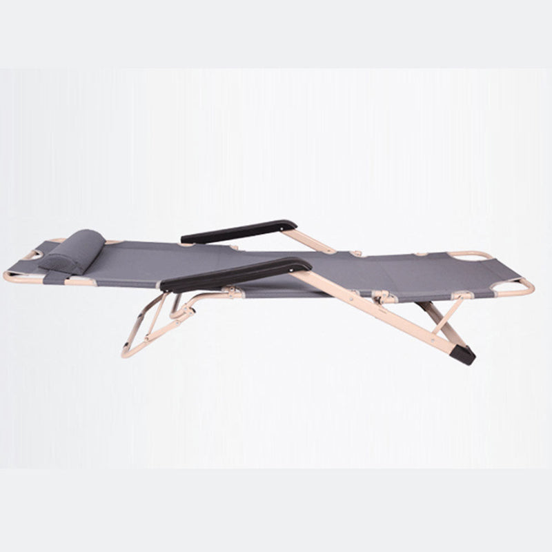Load image into Gallery viewer, Reclining Sun Beach Deck Lounge Chair Outdoor Folding Camping Fishing Arm Rest - grey
