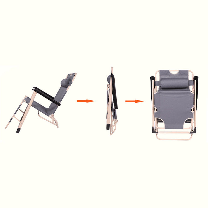 Load image into Gallery viewer, Reclining Sun Beach Deck Lounge Chair Outdoor Folding Camping Fishing Arm Rest - grey
