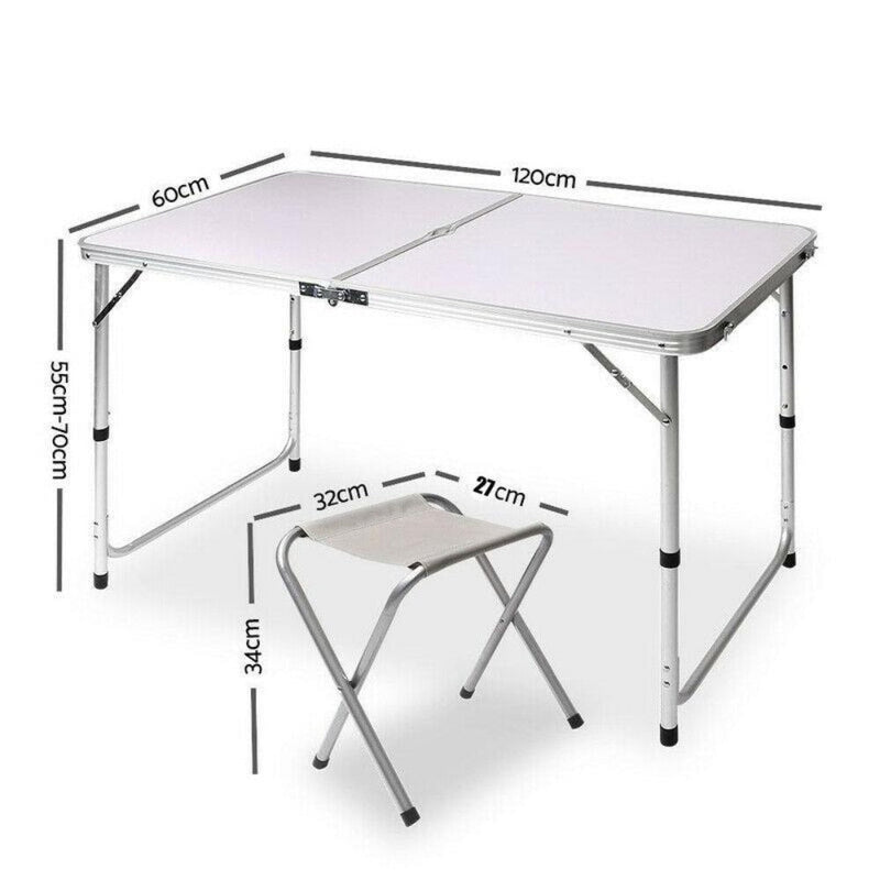 Load image into Gallery viewer, Portable Folding Picnic Camping Set BBQ Party Aluminium Table 4 Foldable Chairs
