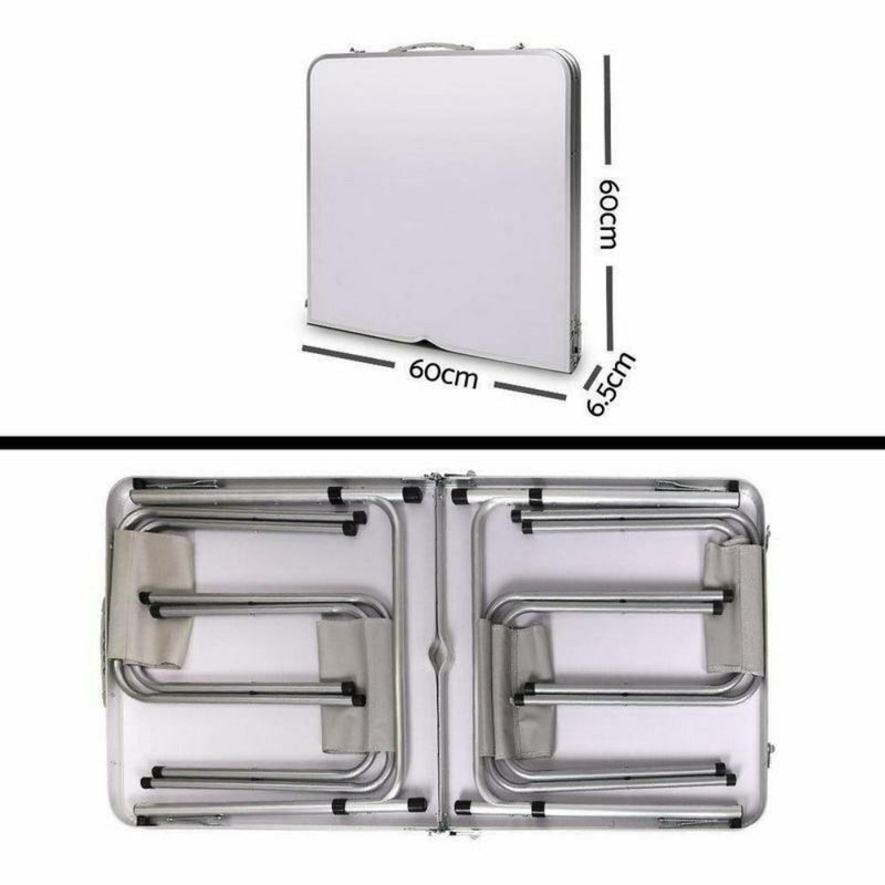 Load image into Gallery viewer, Portable Folding Picnic Camping Set BBQ Party Aluminium Table 4 Foldable Chairs
