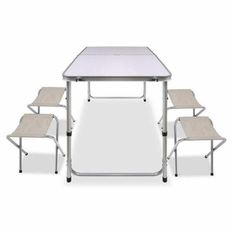 Load image into Gallery viewer, Portable Folding Picnic Camping Set BBQ Party Aluminium Table 4 Foldable Chairs
