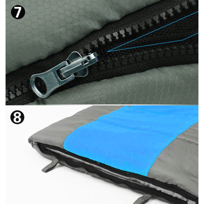 Load image into Gallery viewer, Double Camping Envelope Twin Sleeping Bag Thermal Tent Hiking Winter -15C - blue
