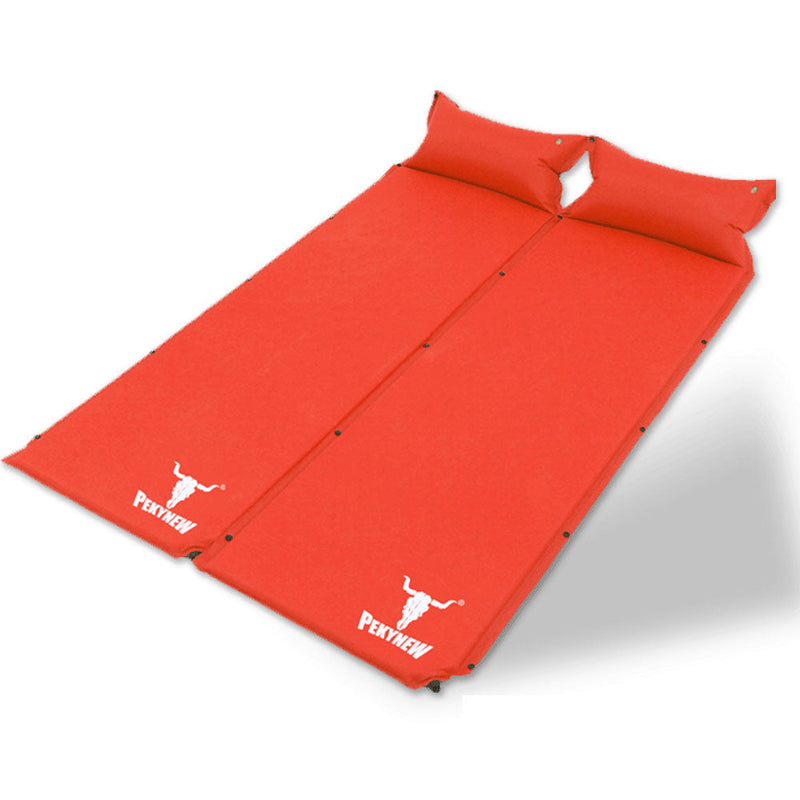 Load image into Gallery viewer, Double Air Bed Self Inflating Mattress Sleeping Mat Camping Camp Hiking Joinable - red
