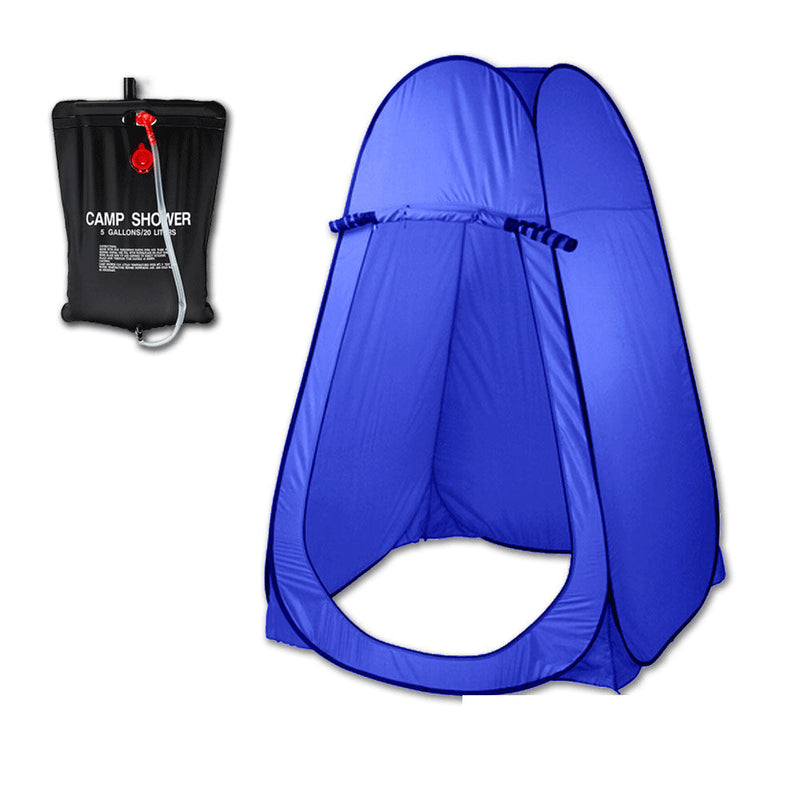 Load image into Gallery viewer, Pop Up  Portable Privacy Shower room Tent &amp;20L Outdoor Camping Water Bag Camp Set - blue
