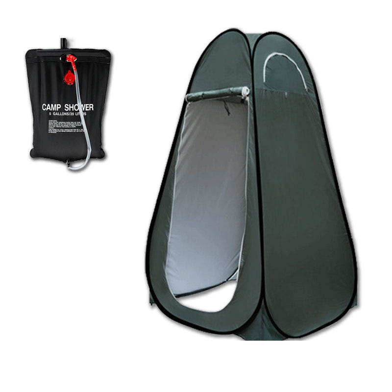 Load image into Gallery viewer, Pop Up Portable Privacy Shower room Tent &amp;20L Outdoor Camping Water Bag Camp Set - green
