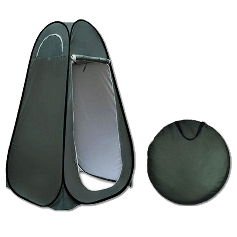 Load image into Gallery viewer, Pop Up Camping Shower Toilet Tent Outdoor Privacy Portable Change Room Shelter Silver Linen - green

