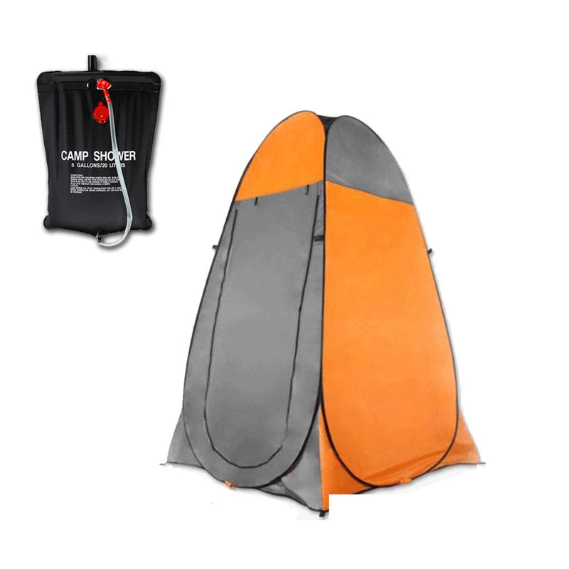 Load image into Gallery viewer, Pop Up Portable Privacy Shower room Tent &amp;20L Outdoor Camping Water Bag Camp Set - orange
