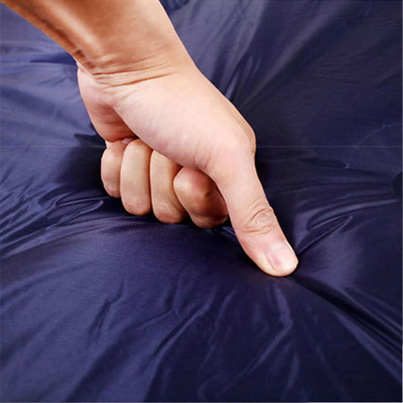 Load image into Gallery viewer, Double Self Inflating Mattress Camping Hiking Airbed Camp Mat Sleeping Pillow w/ Bag - navy
