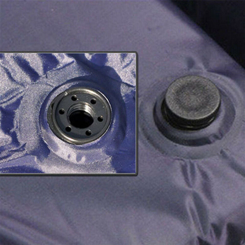 Load image into Gallery viewer, Double Self Inflating Mattress Camping Hiking Airbed Camp Mat Sleeping Pillow w/ Bag - navy
