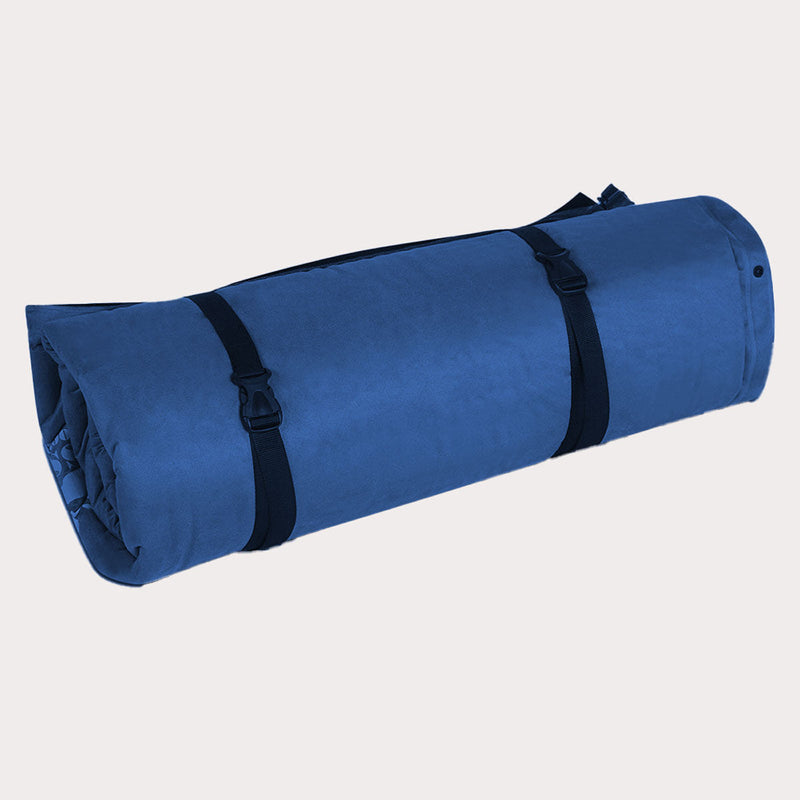 Load image into Gallery viewer, Double Self inflating Suede Mattress Mat Sleeping Pad Air Bed Camping Hiking - blue
