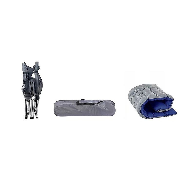 Load image into Gallery viewer, Camping Bed Elevated Cot with Mattress – Foldable Outdoor Sleeping Bed for Adults
