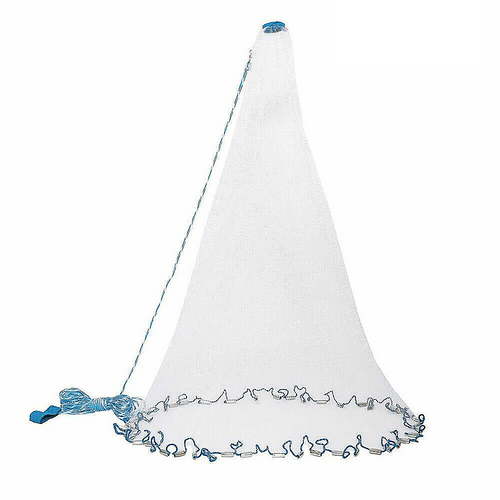 3m Nylon Fishing Cast Net – Quick Throw Mesh with Chain Weights & Drawstring