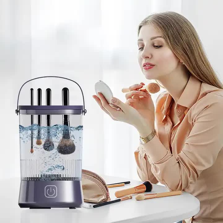 Load image into Gallery viewer, Electric Makeup Brush Cleaner with USB Rechargeable Design - Fast, Convenient Cleaning for All Brush Sizes(Purple)
