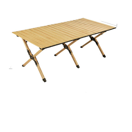 Outdoor carbon steel egg roll table-wood grain color 120*60cm