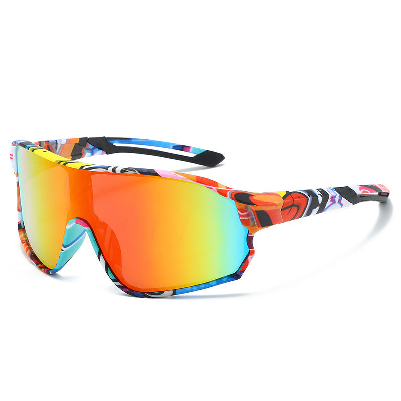 Load image into Gallery viewer, Fashionable Sports Sunglasses with Colorful Mirror Lenses - UV400 Protection for Cycling &amp; Outdoor Activities  Leopard
