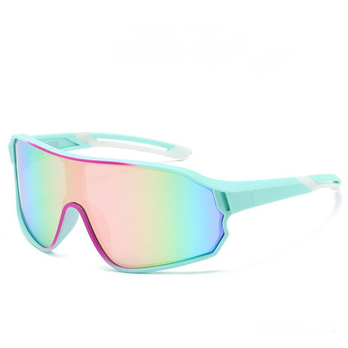 Fashionable Sports Sunglasses with Colorful Mirror Lenses - UV400 Protection for Cycling & Outdoor Activities  green