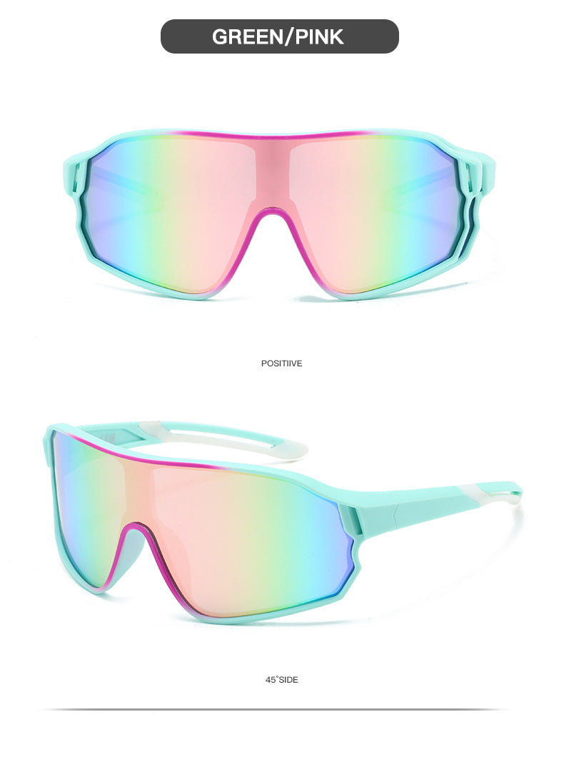 Load image into Gallery viewer, Fashionable Sports Sunglasses with Colorful Mirror Lenses - UV400 Protection for Cycling &amp; Outdoor Activities  green
