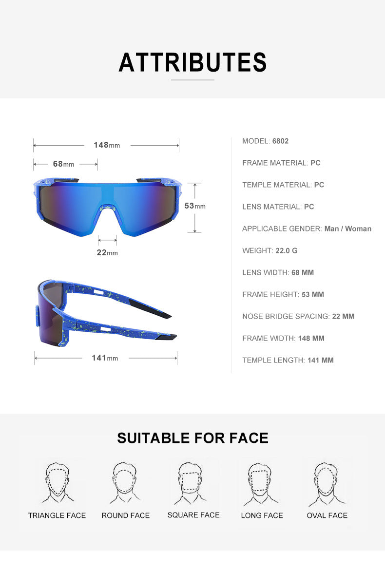 Load image into Gallery viewer, Ink Dot White Frame Blue Mirrored Sports Sunglasses | UV400 Protection &amp; Lightweight Design
