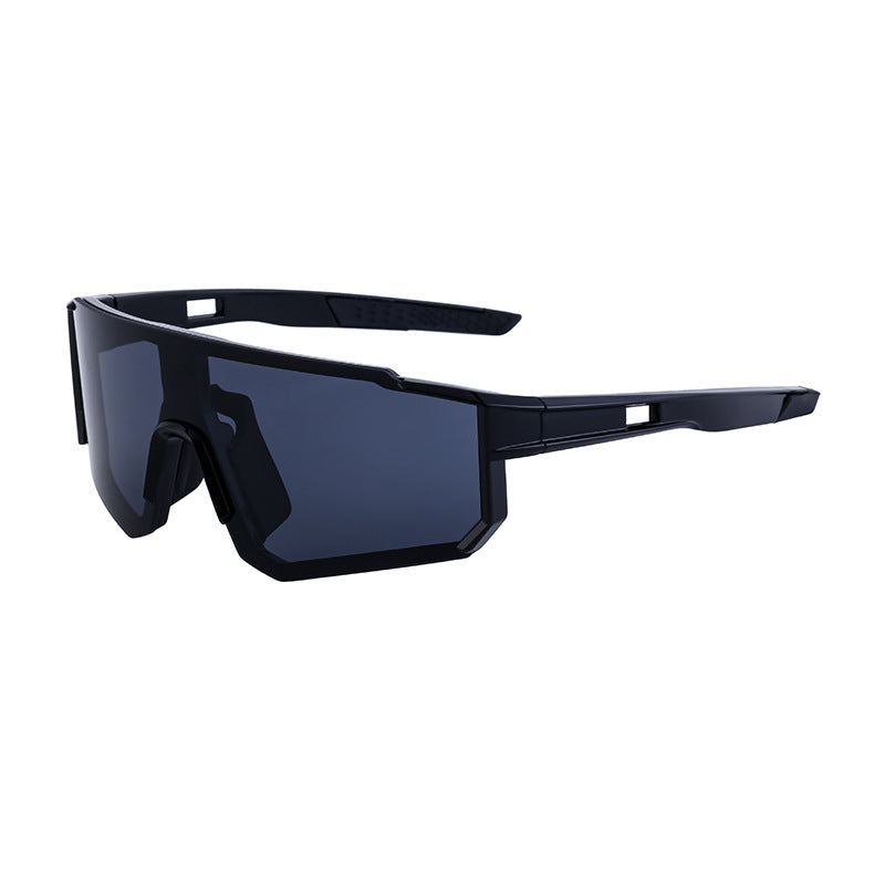 Load image into Gallery viewer, Black Frame Sports Sunglasses with Dark Polarized Lens | UV400 Protection &amp; Sleek Design
