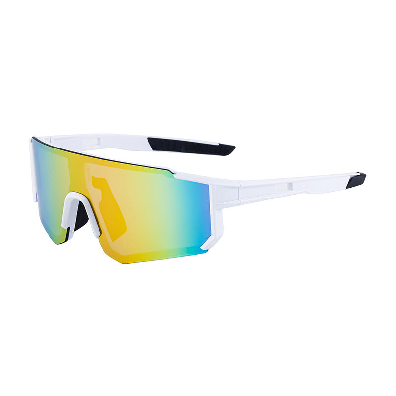 Load image into Gallery viewer, White Frame Sports Sunglasses with Rainbow Mirrored Lens | UV400 Multi-Sport Eyewear
