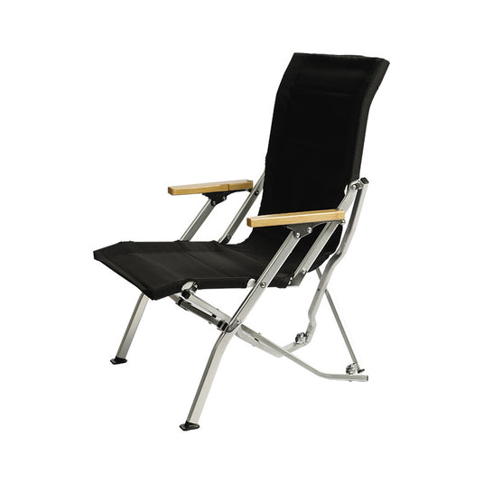 Outdoor folding aluminum alloy chair black