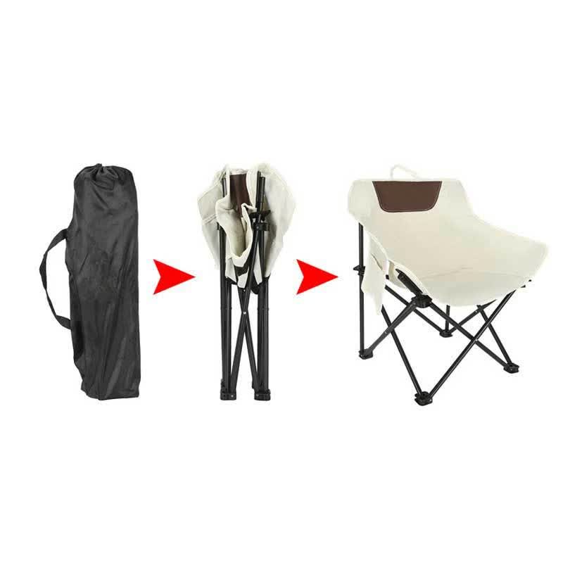 Load image into Gallery viewer, White Outdoor Folding Camping Chair – Portable Lounge Chair, Lightweight Beach Chair, Fishing Stool, and Picnic Seat, Perfect for Outdoor Adventures
